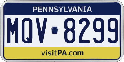 PA license plate MQV8299