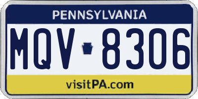 PA license plate MQV8306