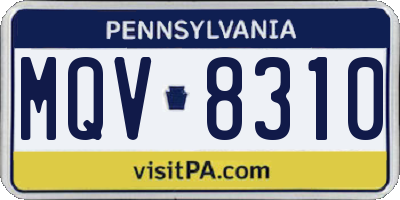 PA license plate MQV8310