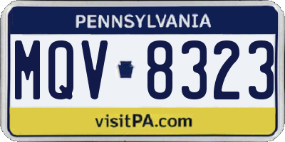 PA license plate MQV8323