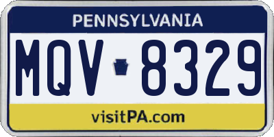 PA license plate MQV8329
