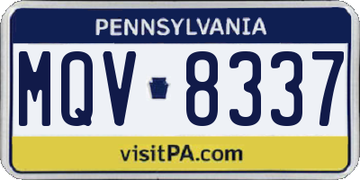 PA license plate MQV8337