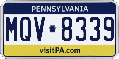 PA license plate MQV8339