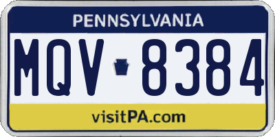 PA license plate MQV8384