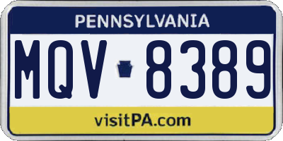PA license plate MQV8389