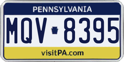 PA license plate MQV8395