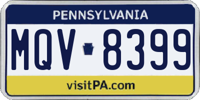 PA license plate MQV8399