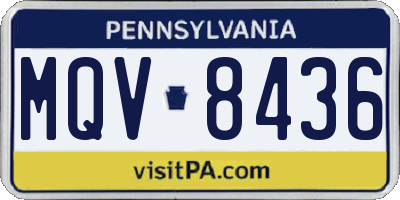PA license plate MQV8436