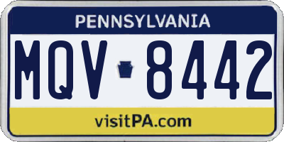 PA license plate MQV8442