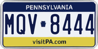 PA license plate MQV8444