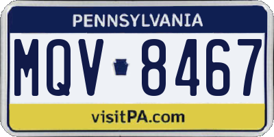PA license plate MQV8467