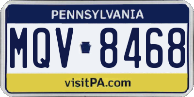 PA license plate MQV8468