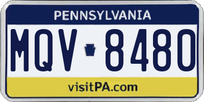 PA license plate MQV8480