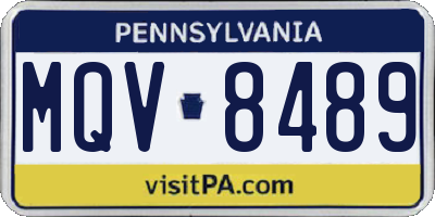 PA license plate MQV8489