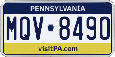 PA license plate MQV8490