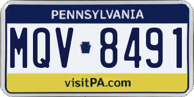 PA license plate MQV8491