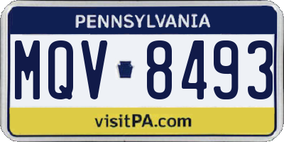 PA license plate MQV8493