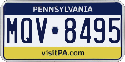 PA license plate MQV8495