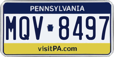 PA license plate MQV8497