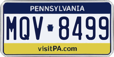 PA license plate MQV8499