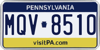 PA license plate MQV8510