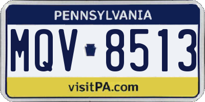 PA license plate MQV8513