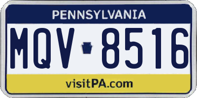 PA license plate MQV8516