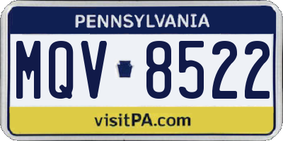 PA license plate MQV8522