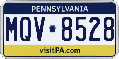 PA license plate MQV8528
