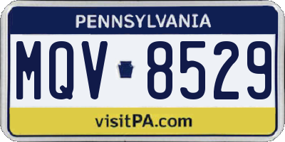 PA license plate MQV8529
