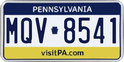 PA license plate MQV8541