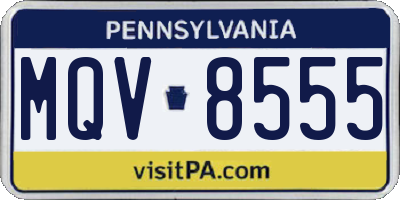 PA license plate MQV8555