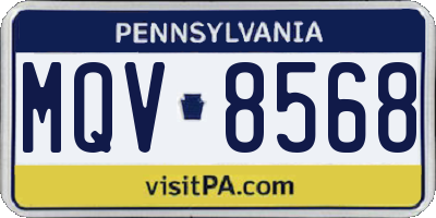 PA license plate MQV8568