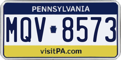 PA license plate MQV8573