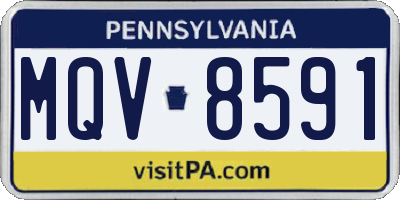 PA license plate MQV8591