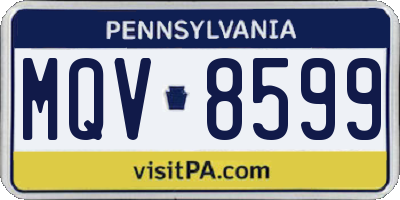 PA license plate MQV8599
