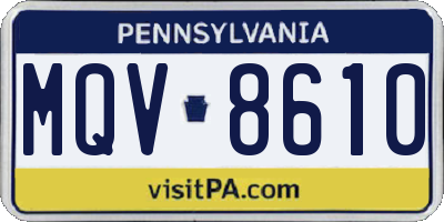 PA license plate MQV8610