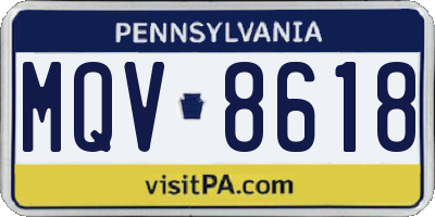 PA license plate MQV8618