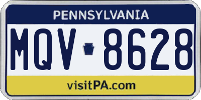 PA license plate MQV8628