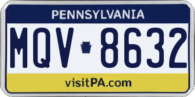 PA license plate MQV8632