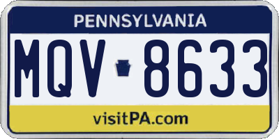 PA license plate MQV8633