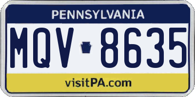 PA license plate MQV8635