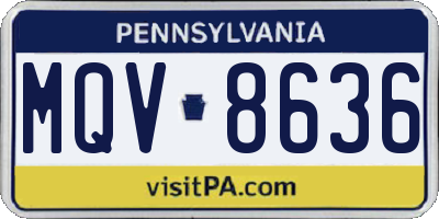 PA license plate MQV8636