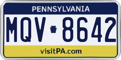PA license plate MQV8642