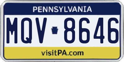 PA license plate MQV8646
