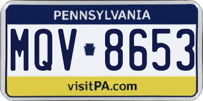 PA license plate MQV8653