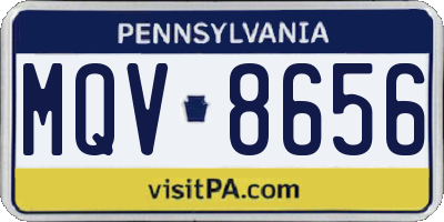 PA license plate MQV8656