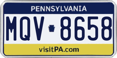PA license plate MQV8658