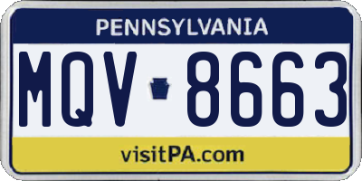PA license plate MQV8663