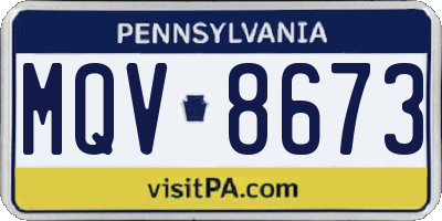 PA license plate MQV8673